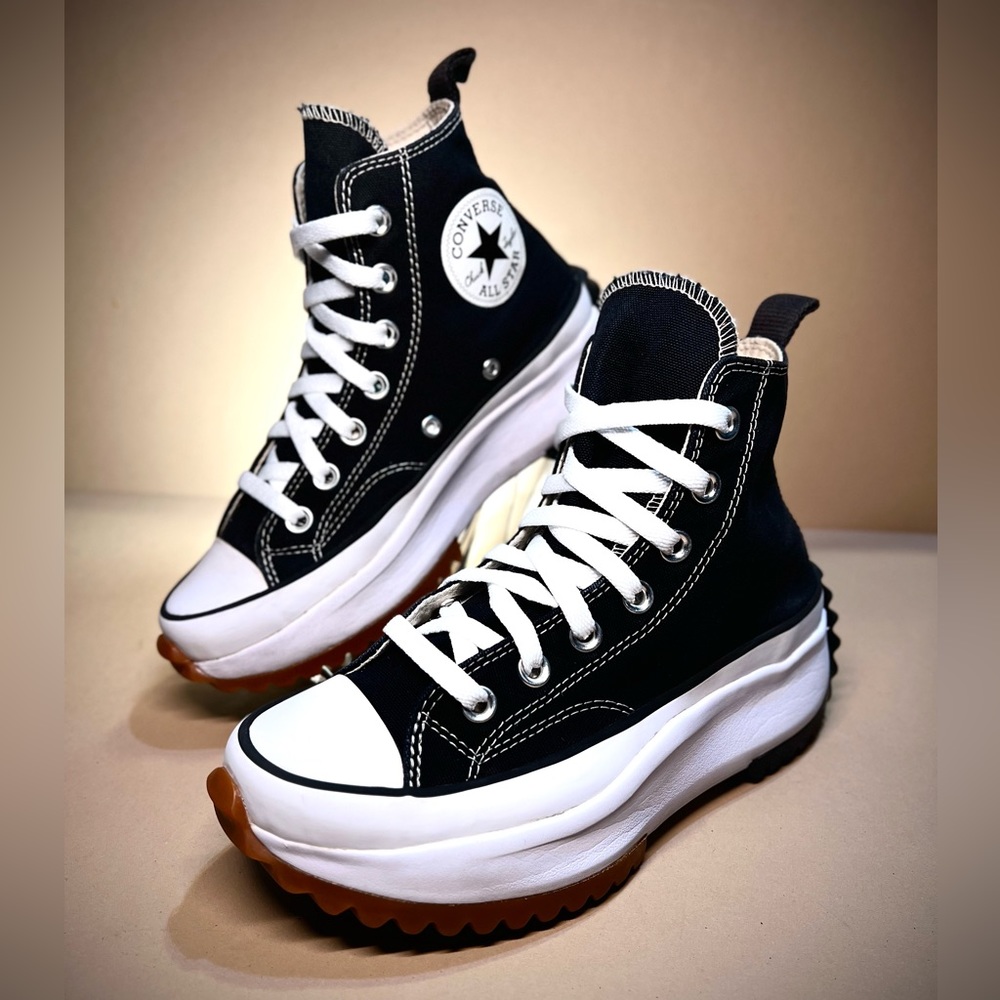 Converse Run Star Hike Hi Women Shoes Sneakers Black 100% Authentic